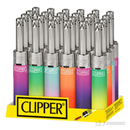 Clipper Mini Tube Lighters Metallic Gradient Colours - 24ct