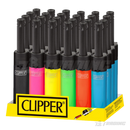 Clipper Mini Tube Solid Fluo Lighters - 24ct