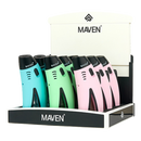 Maven Razor Pocket Torch Lighter - 9ct (Blue/Pink/Green)