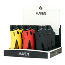 Maven Razor Pocket Torch Lighter - 9ct (Black/Red/Yellow)