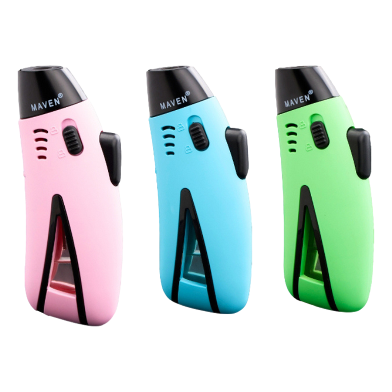 Maven Razor Pocket Torch Lighter - 9ct (Blue/Pink/Green)