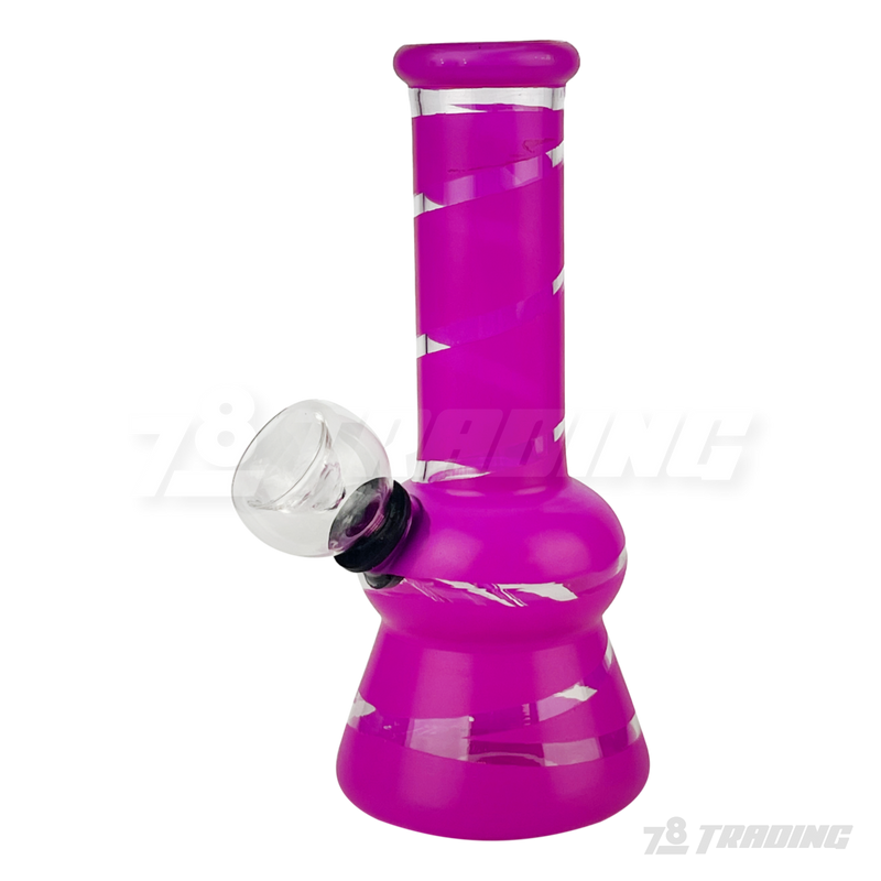 5" Mini Beaker Glass Bong - Color Stripe