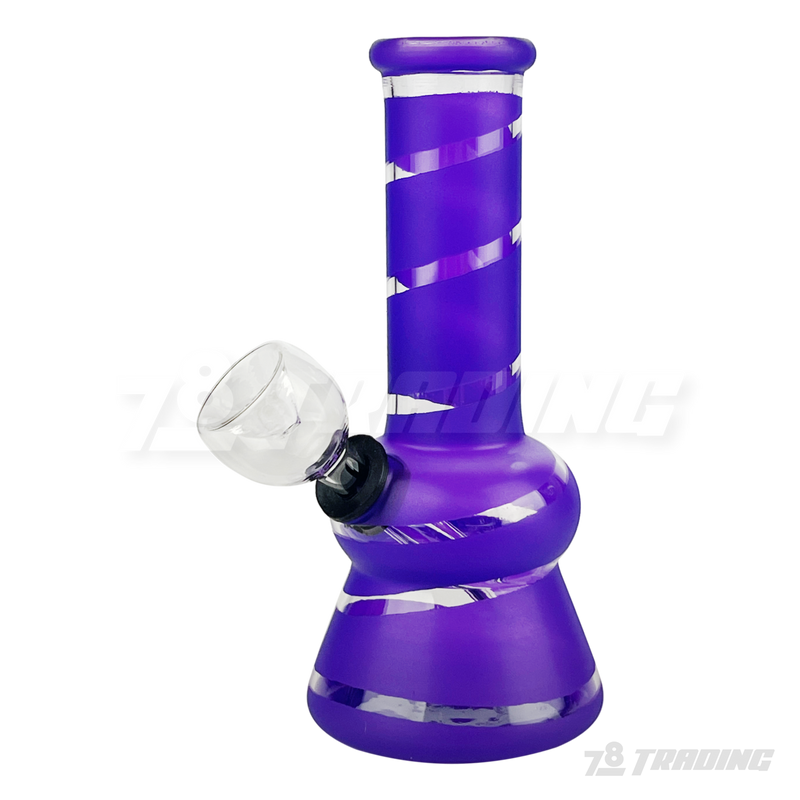5" Mini Beaker Glass Bong - Color Stripe