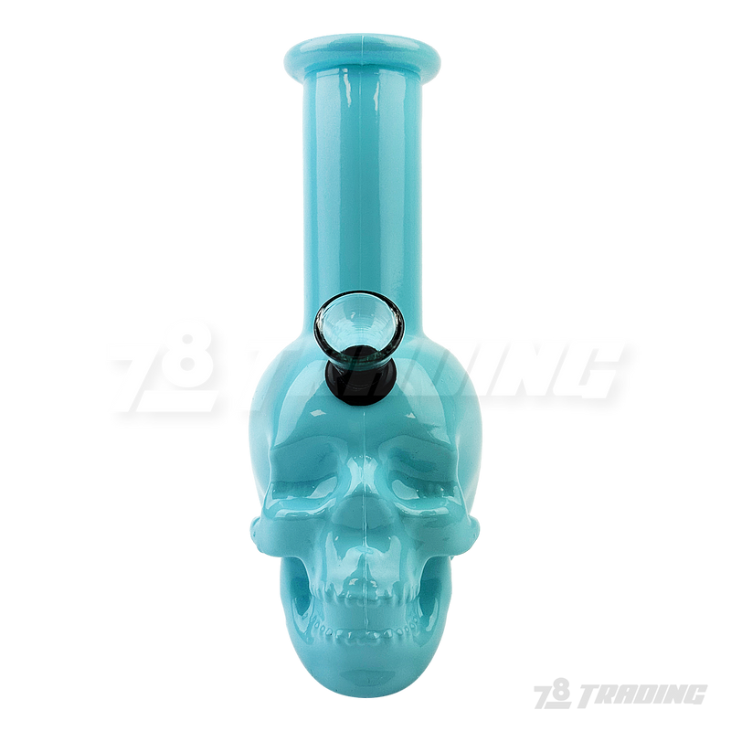 Skull Shape 5.5" Colored Mini Soft Glass Bong - BLMIN05-3