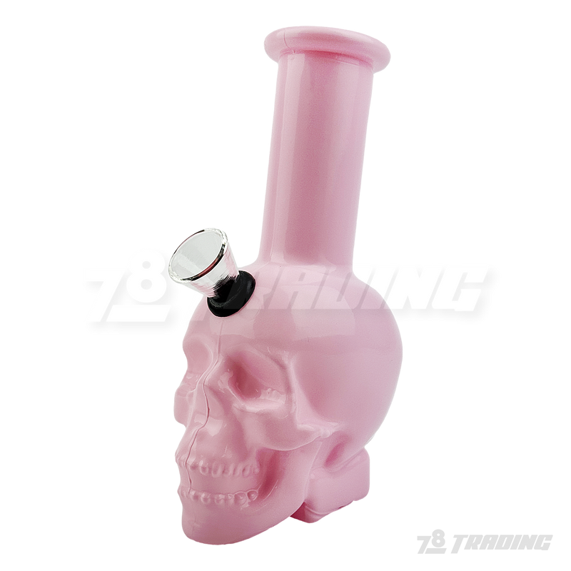 Skull Shape 5.5" Colored Mini Soft Glass Bong - BLMIN05-3
