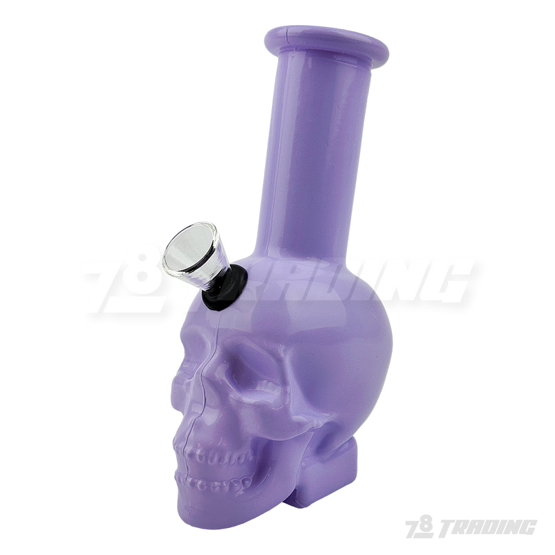 Skull Shape 5.5" Colored Mini Soft Glass Bong - BLMIN05-3