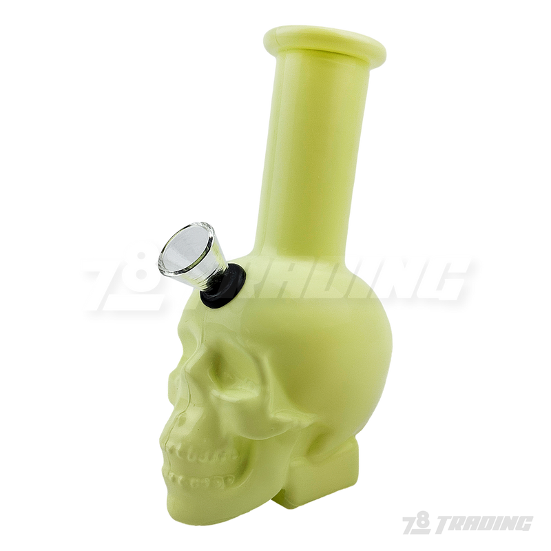 Skull Shape 5.5" Colored Mini Soft Glass Bong - BLMIN05-3