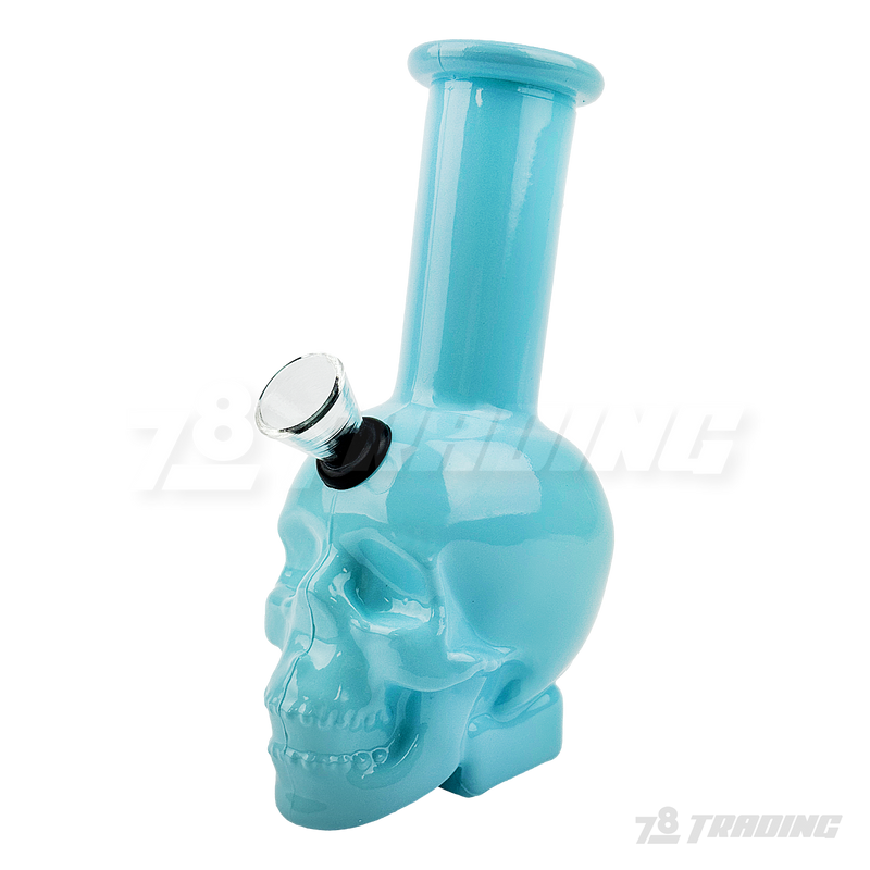 Skull Shape 5.5" Colored Mini Soft Glass Bong - BLMIN05-3