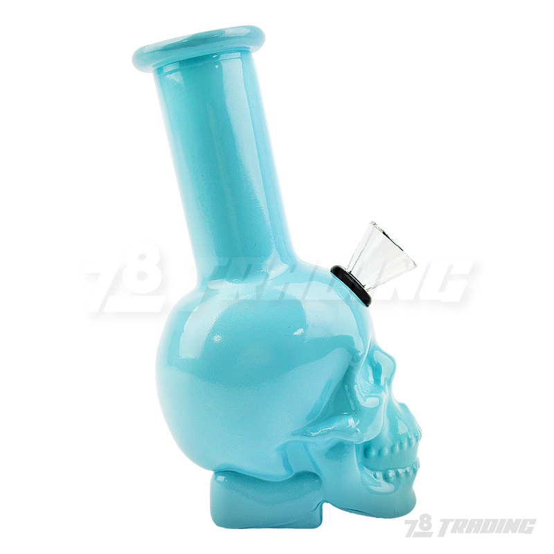 Skull Shape 5.5" Colored Mini Soft Glass Bong - BLMIN05-3