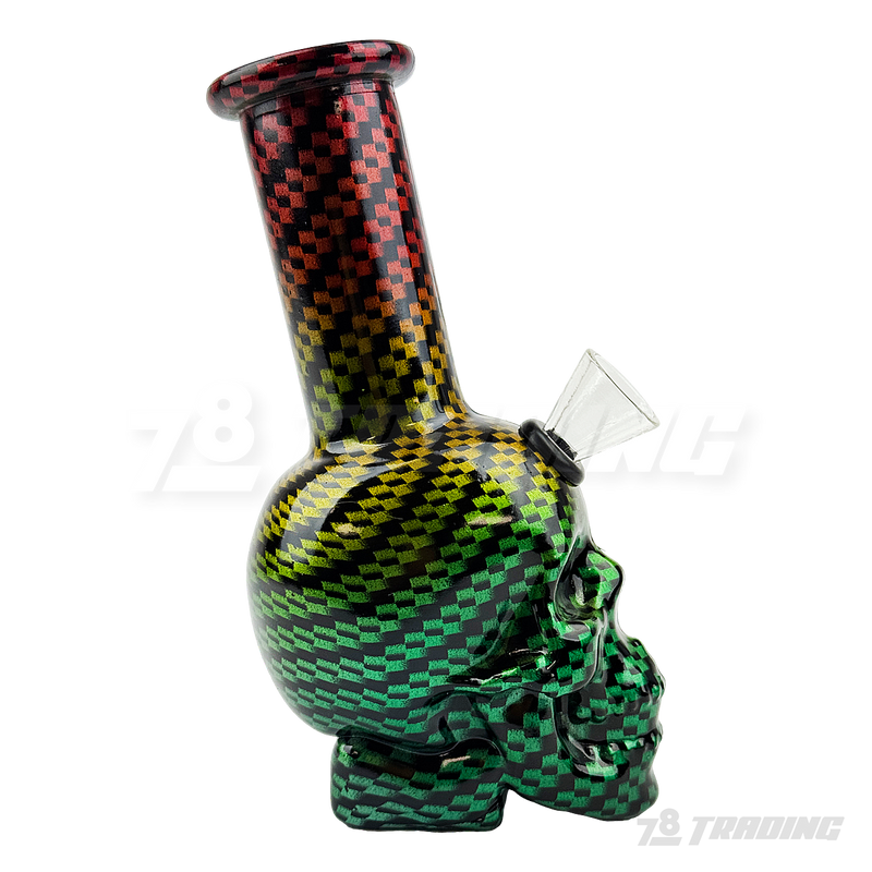 Skull Shape 5.5" Designed Mini Soft Glass Bong - BLMIN05-7