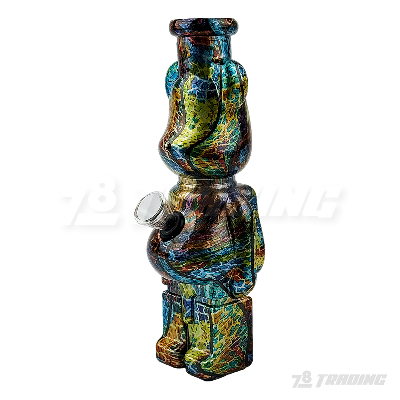 Hydrographic Bear 7.5 Inches Soft Glass Bong - BLX06