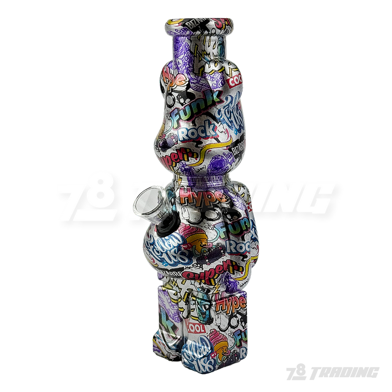 Hydrographic Bear 7.5 Inches Soft Glass Bong - BLX06
