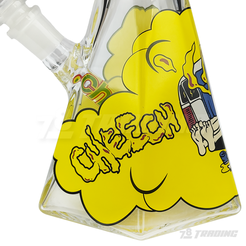 CHEECH Glass 12inches SMOKEY CAMPER DECAL BEAKER - CH298