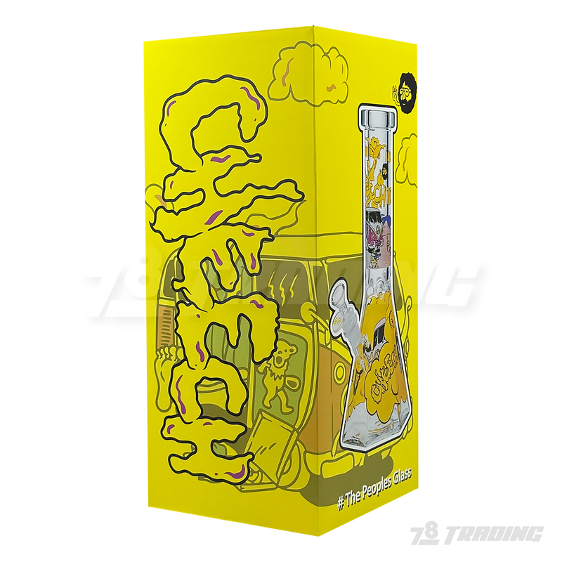 CHEECH Glass 12inches SMOKEY CAMPER DECAL BEAKER - CH298