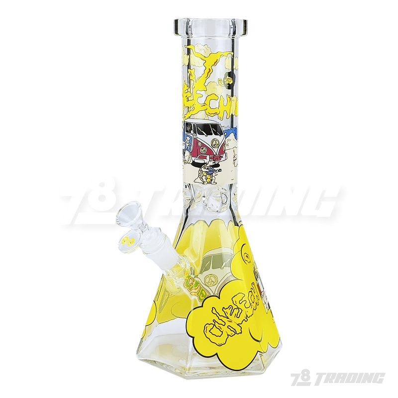 CHEECH Glass 12inches SMOKEY CAMPER DECAL BEAKER - CH298