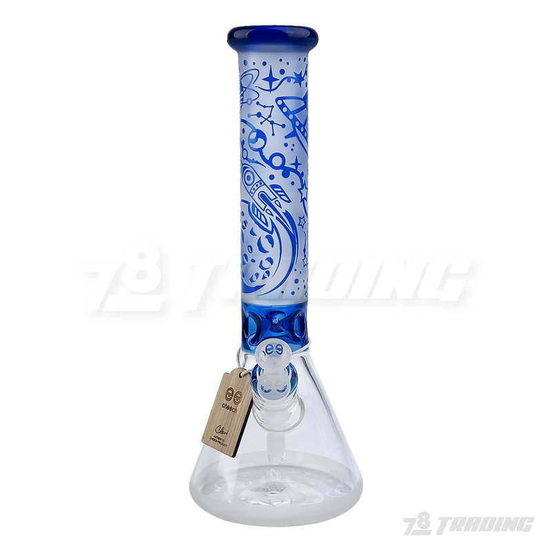 CHEECH Glass 14” SPACESHIP SANDBLAST BEAKER - CHE164