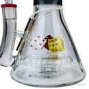 CHEECH Glass 15inches DICE-THEMED VIBRANT CASINO BEAKER - CHE375