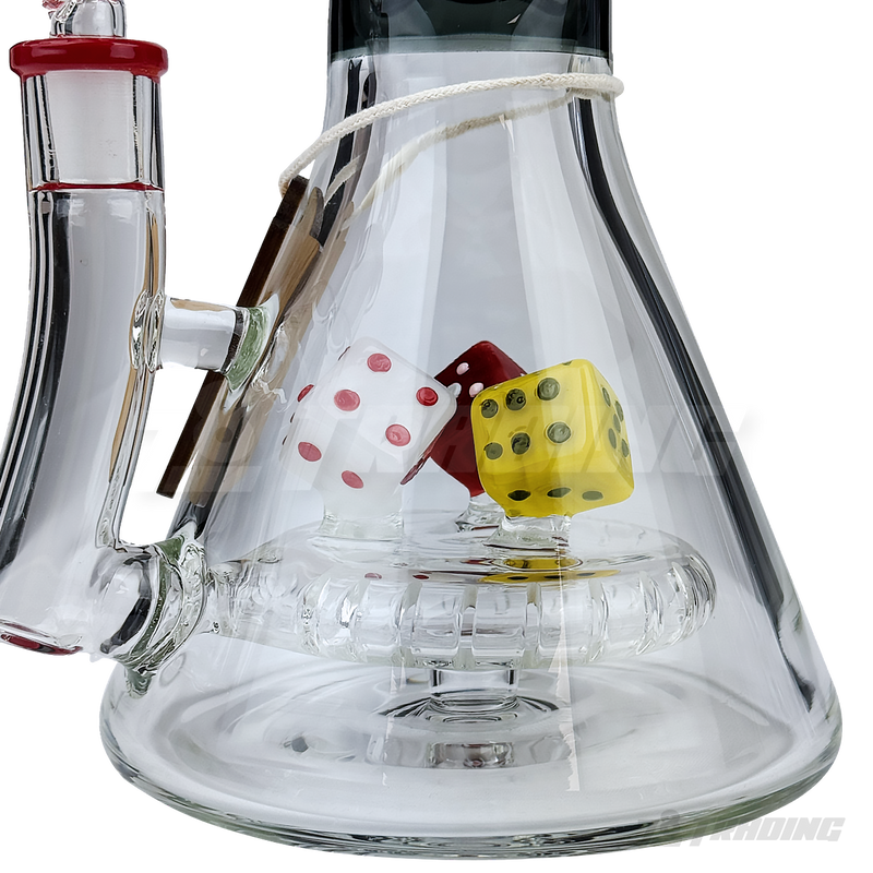 CHEECH Glass 15inches DICE-THEMED VIBRANT CASINO BEAKER - CHE375