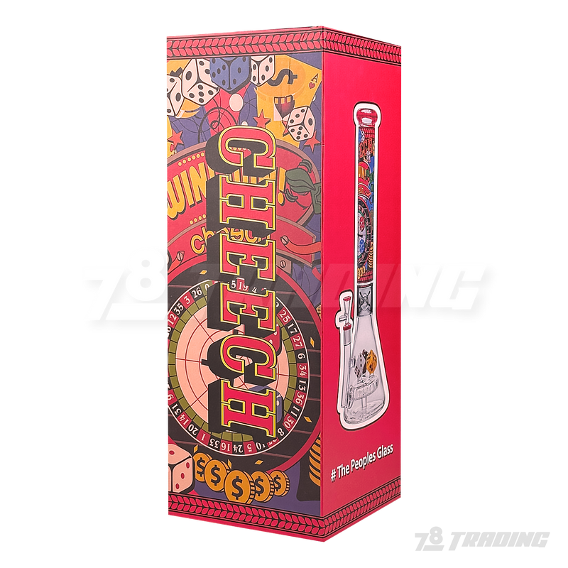 CHEECH Glass 15inches DICE-THEMED VIBRANT CASINO BEAKER - CHE375