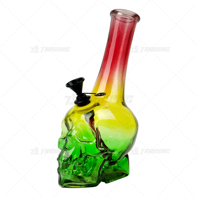 D&K Glass Skull Shape Base Glass Pipe with Gift Box Package - DK135