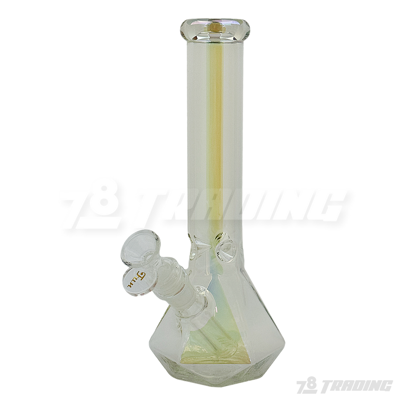 Metallic Chrome 10Inches Hexagon Base Glass Bong - H103804