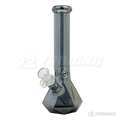Metallic Chrome 10Inches Hexagon Base Glass Bong - H103804