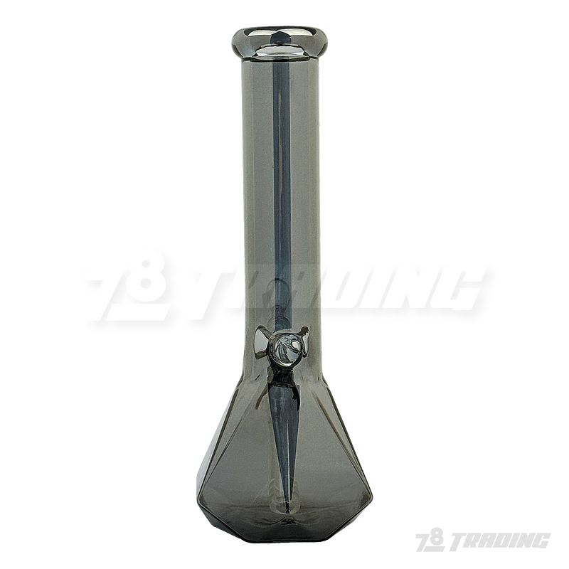 Metallic Chrome 10Inches Hexagon Base Glass Bong - H103804