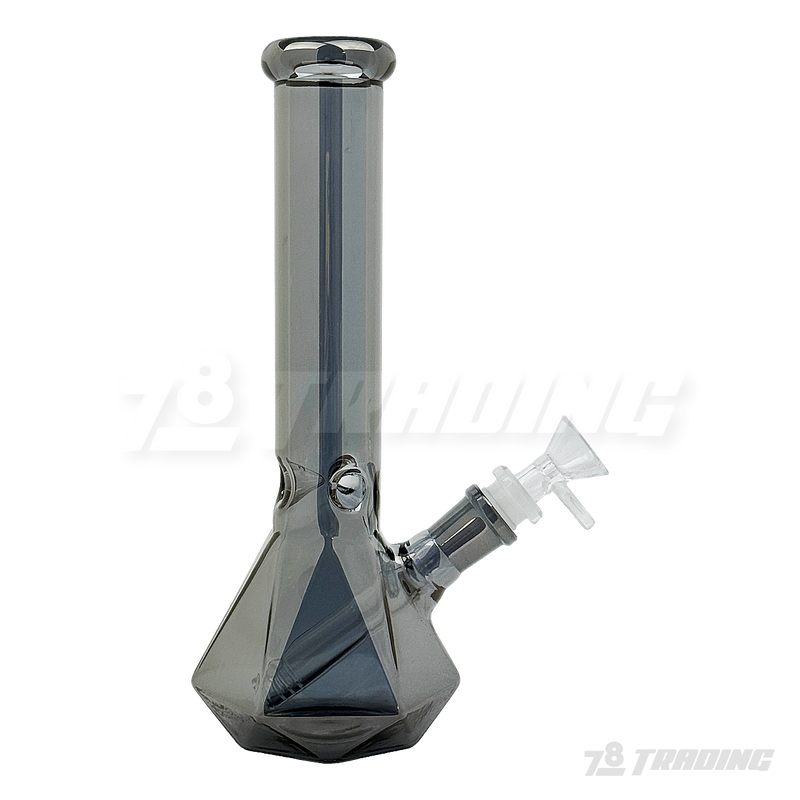 Metallic Chrome 10Inches Hexagon Base Glass Bong - H103804