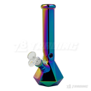 Metallic Chrome 10Inches Hexagon Base Glass Bong - H103804