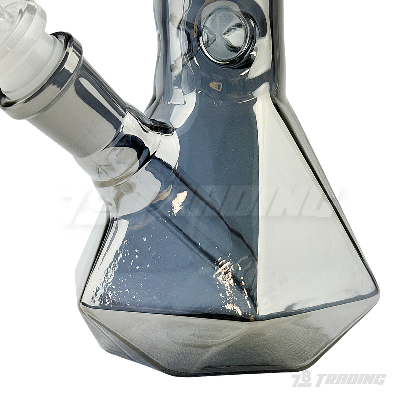 Metallic Chrome 10Inches Hexagon Base Glass Bong - H103804