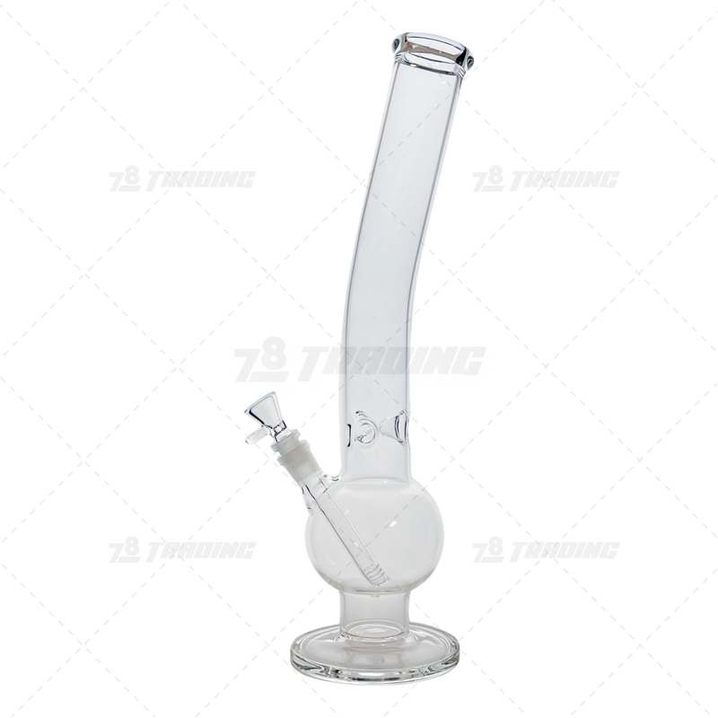 Clear Round Base Glass Water Pipe 18" - HDG5094