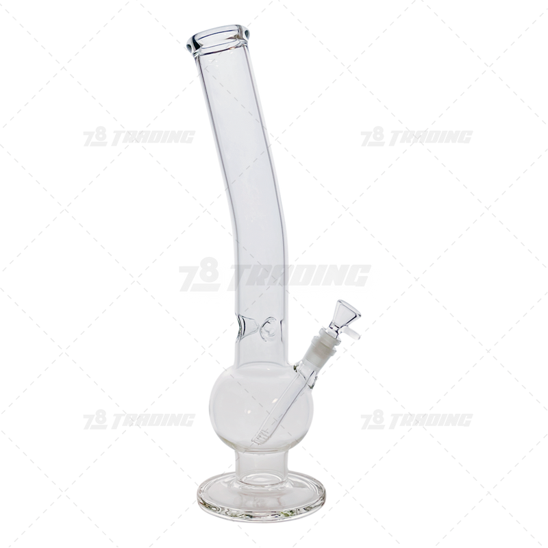 Clear Round Base Glass Water Pipe 18" - HDG5094