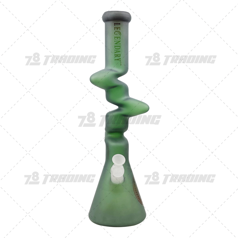 Legendary Glass Color Sandblast Zong Beaker 18inches