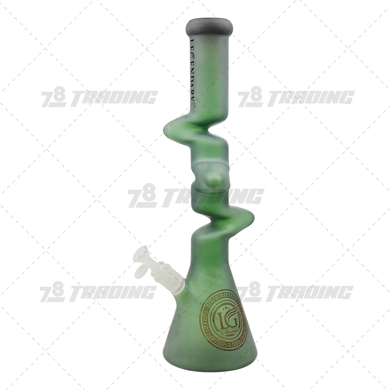 Legendary Glass Color Sandblast Zong Beaker 18inches