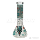 OG Original Glass Glow In The Dark 8" Mini Beaker OG002 - CYAN