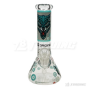 OG Original Glass Glow In The Dark 8" Mini Beaker OG002 - CYAN