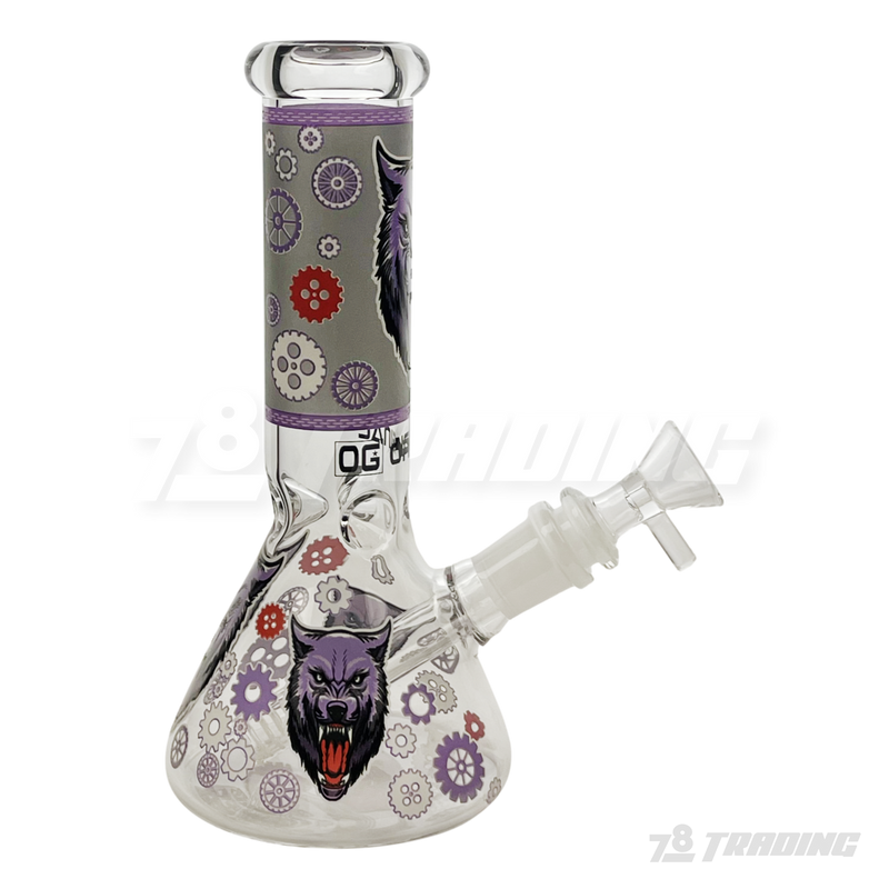 OG Original Glass Glow In The Dark 8" Mini Beaker OG002 - PURPLE