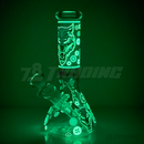 OG Original Glass Glow In The Dark 8" Mini Beaker OG002 - CYAN