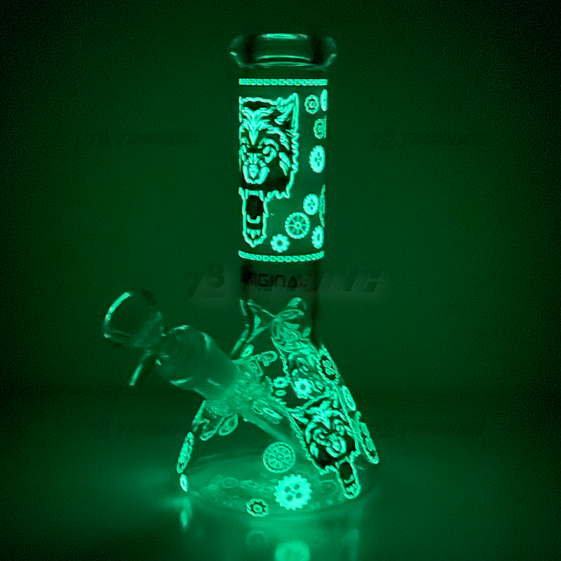 OG Original Glass Glow In The Dark 8" Mini Beaker OG002 - GREY