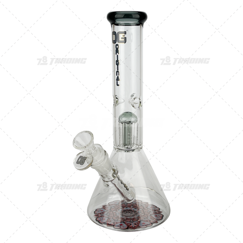 OG Original Glass Bottom Decal Tree Perc. Beaker 10inches - OG352