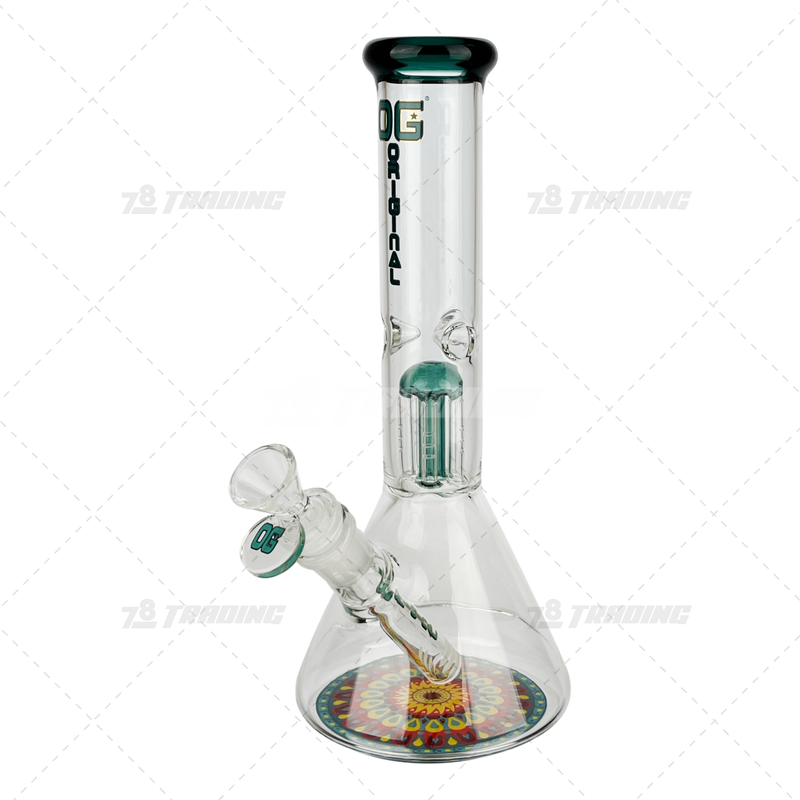 OG Original Glass Bottom Decal Tree Perc. Beaker 10inches - OG352