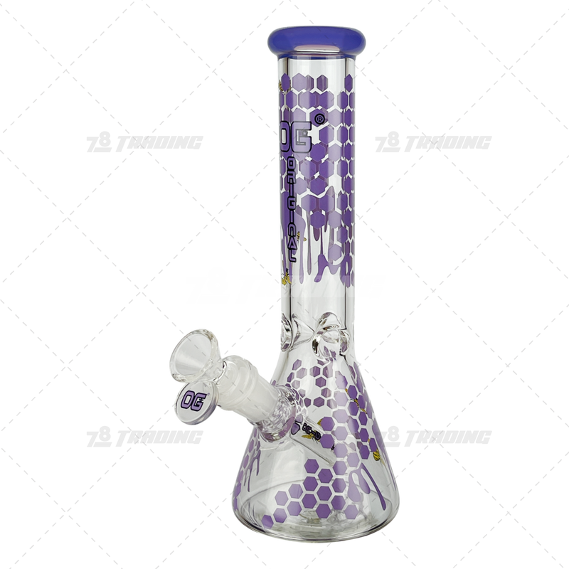 OG Original Glass Honeycomb Decal Beaker 10inches - OG612