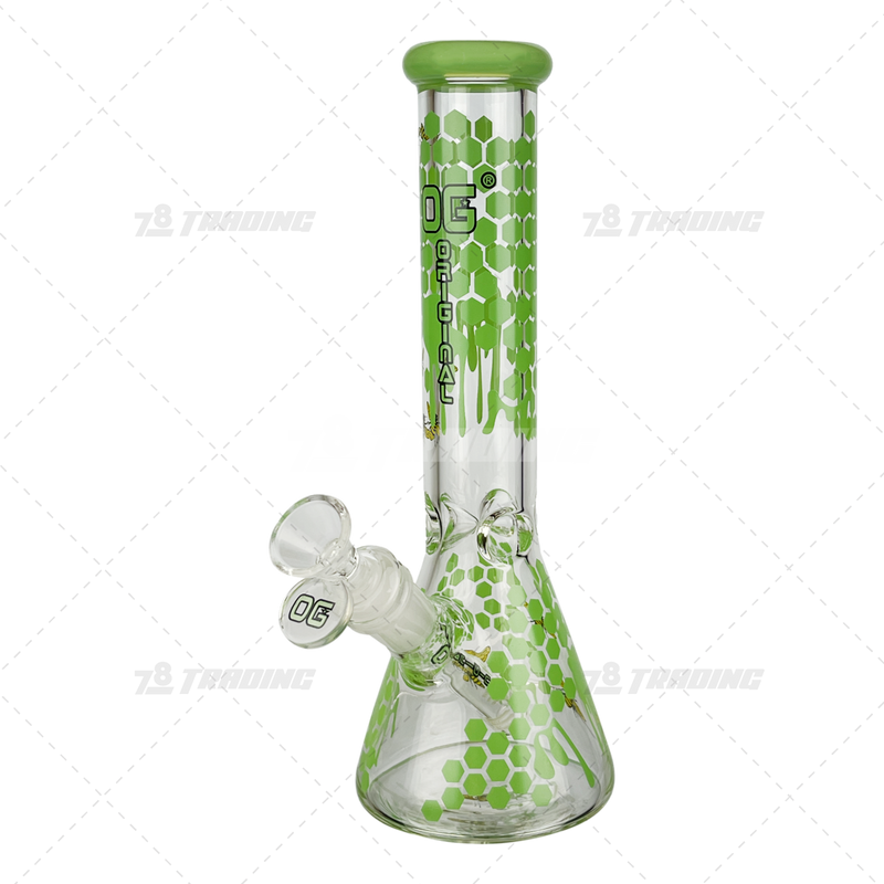 OG Original Glass Honeycomb Decal Beaker 10inches - OG612