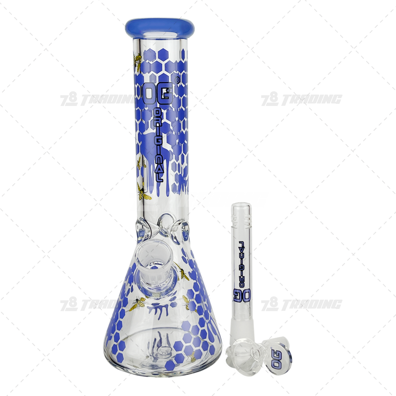 OG Original Glass Honeycomb Decal Beaker 10inches - OG612