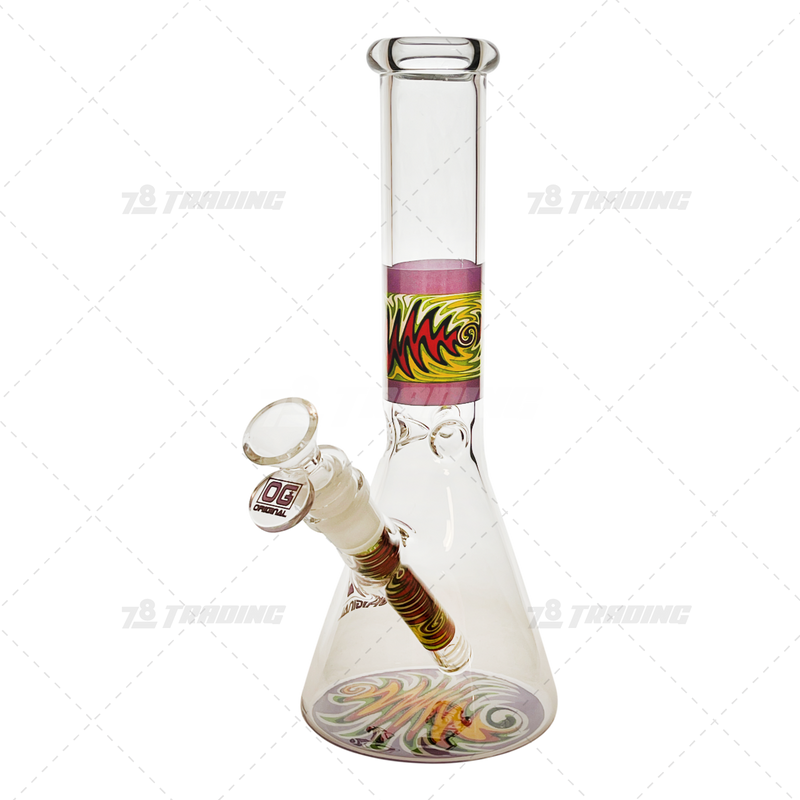 OG Original Glass Wigwag Decal Beaker 10inches - OG613