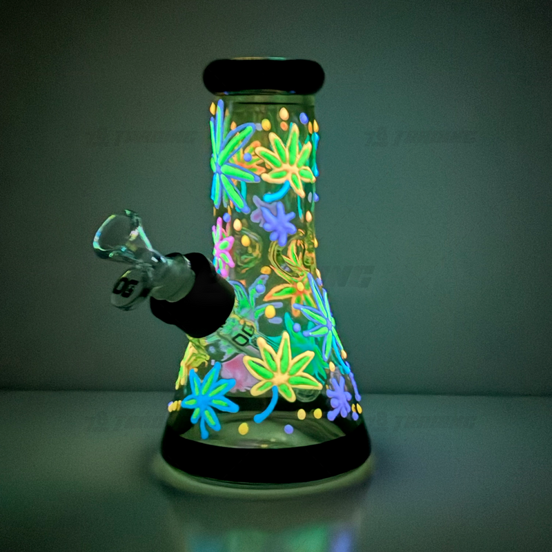OG Original Glass 8Inches 7mm Glow In The Dark Art Beaker - OG627 / YELLOW