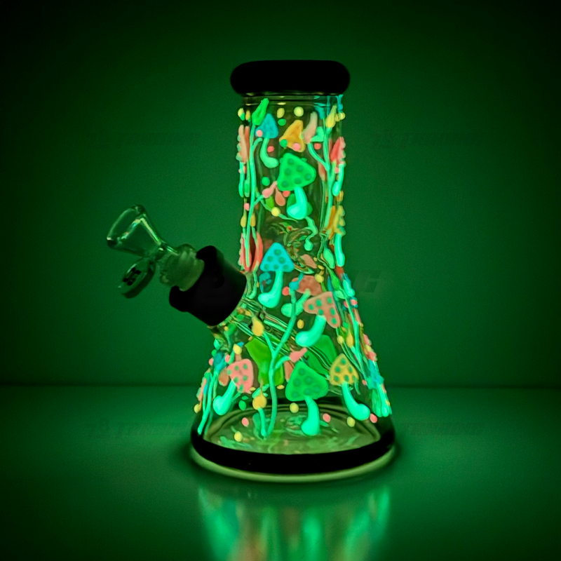 OG Original Glass 8Inches 7mm Glow In The Dark Art Beaker - OG627 / PINK