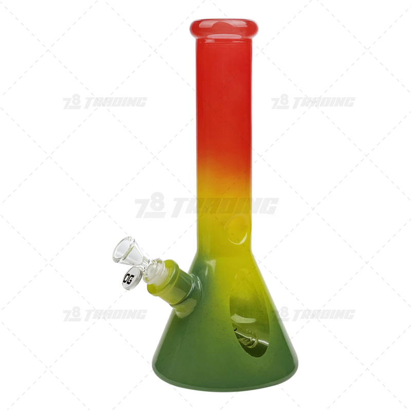 OG Original Glass 14inches Rasta Color Beaker with Giftbox - OG628