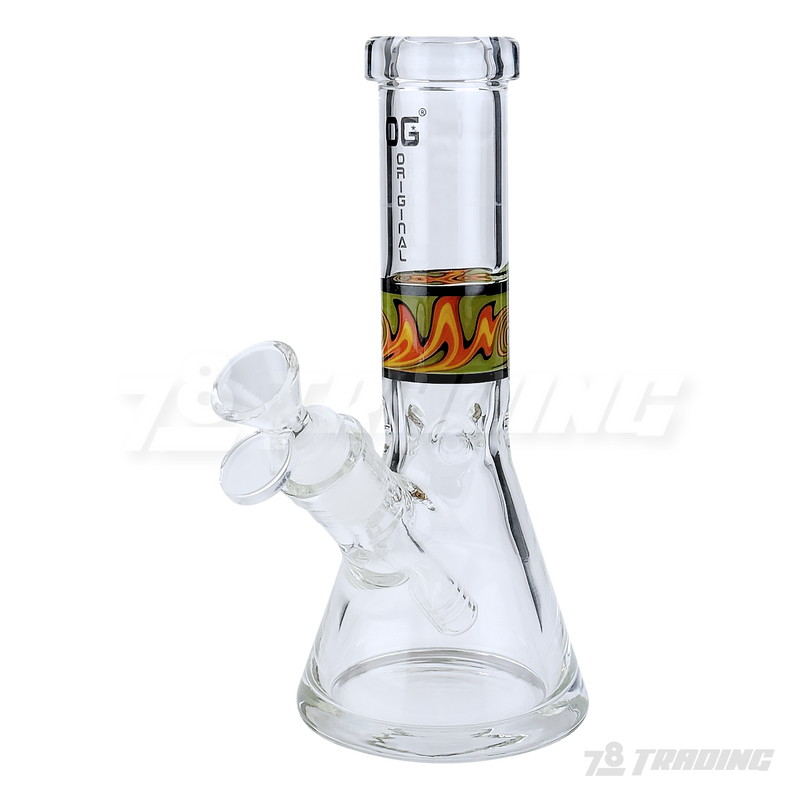 OG Original Glass Wigwag Painted 8" 9mm Beaker - OGFS