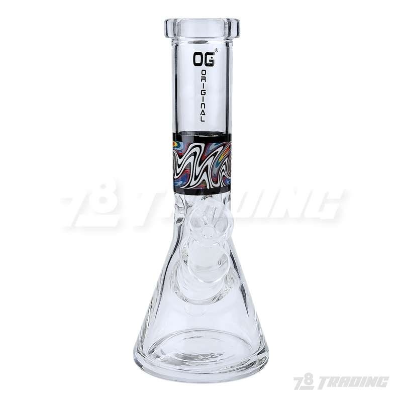 OG Original Glass Wigwag Painted 8" 9mm Beaker - OGFS